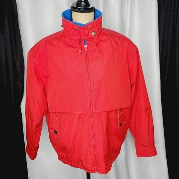 Vintage London Fog Bright Red Blue Contrast Zip Up Jacket - Picture 3 of 16